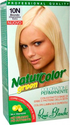 Tinta Per Capelli Colorazione Permanente Naturale Natur Color Green 10N Biondo Chiarissimo Extra