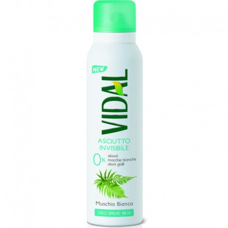 Vidal Deodorante Spray Asciutto Invisibile 150ml Muschio Bianco