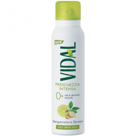 Vidal Deodorante Spray Bergamotto E Zenzero Freschezza Intensa 48h 150 Ml