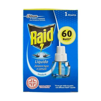 Raid Liquido Zanzare Tigre E Comuni Inodore 1 Ricarica 36 Ml