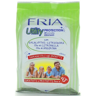 Fria Easy Zanzare 20 Salviette Protection Adulti E Bambini 3 Anni E Eucalyptus Citriodora E Olio Di Citronella