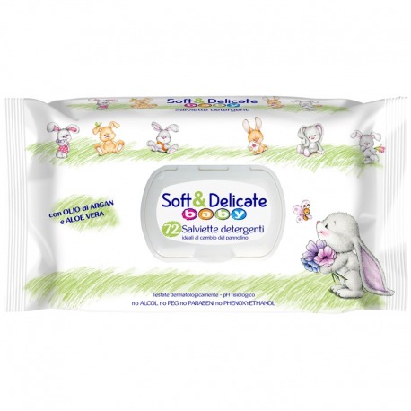 Soft & Delicate Salviette Baby Da 72 Pz. Con coperchio