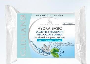 Hydra Basic Salviette Struccanti Viso, Occhi e Labbra Pelli Normali e Miste 25 pz