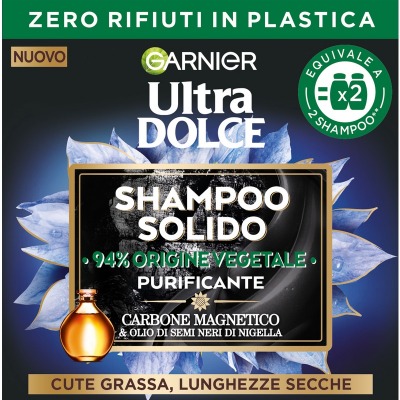Shampoo Solido Purificante Al Carbone Magnetico E Olio Di Semi Neri Di Nigella 60 Gr
