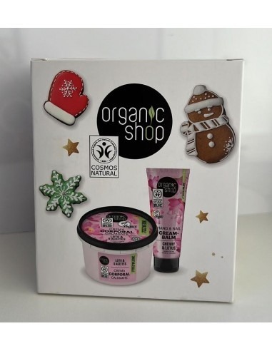 Organic Shop Bianco Crema corpo Loto 250 Ml+Crema Mani Ciliegia E Loto 75 Ml