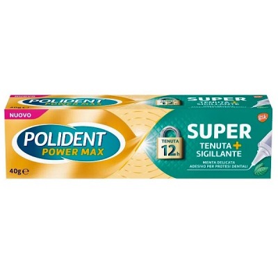 Polident Power Max Super Tenuta Sigillante Adesivo Protesi Dentali Menta Delicata 40g