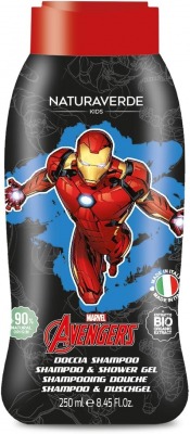 Marvel Avengers - Doccia Shampoo per Bambini Iron Man con Estratti di Calendula e Camomilla BIO, 250ml