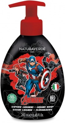 Marvel Avengers - Sapone Liquido per Bambini, Capitan America con Estratti di Calendula e Camomilla, 250 ml