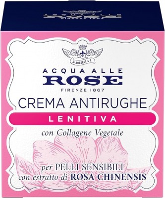 Acqua alle Rose - Crema Viso Antirughe Lenitiva Adatta a Pelli Sensibili o Secche 50ml