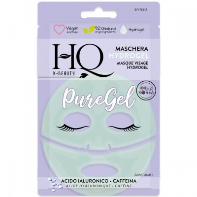 HQ Maschera Viso Hydrogel Pure Gel Acido Ialuronico - Caffeina