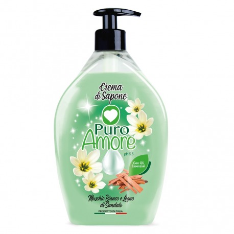 Crema Di Sapone Muschio Bianco E Legno Di Sandalo 750 Ml