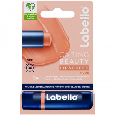 Labello Caring Beauty 3in1 Spf30 Vitamina E & Olio Di Mandorla Bio Nude