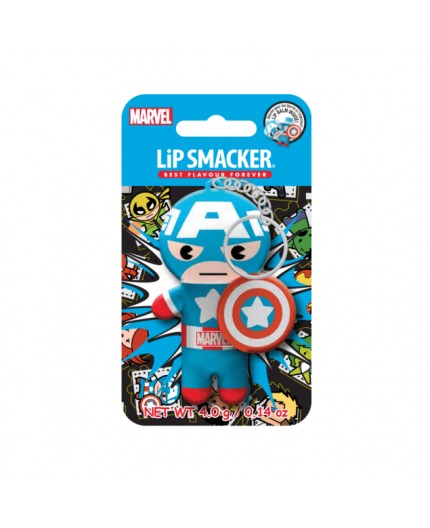 Lip Smaker Marvel Capitan America Rosso Bianco & Blue-Berry Balsamo Per Labbra 4gr