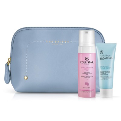 Cofanetto Cica-maschera Acido Ialuronico + Madecassoside + Mousse Detergente Lenitiva Viso 180 Ml + Beauty-bag The Bridge