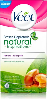 Strisce Depilatorie Natural Inspirations con Olio di Argan 16 pz